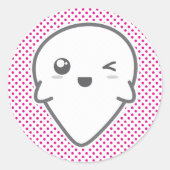 Kawaii Winking Ghost Stickers (Voorkant)