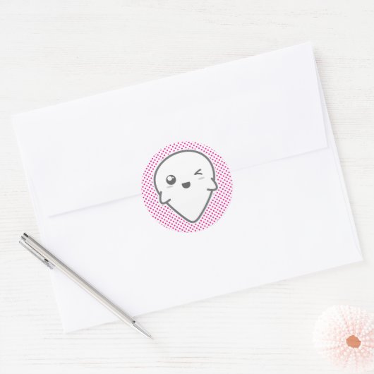 Kawaii Winking Ghost Stickers (Envelop)
