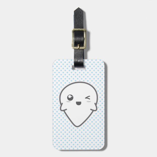 Kawaii Winking Ghost Travel Bagagelabels (Voorkant verticaal)