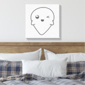 Kawaii Winking Ghost Wrapped Canvas (Insitu (Slaapkamer))