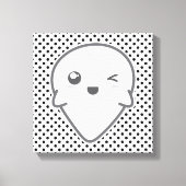 Kawaii Winking Ghost Wrapped Canvas (Voorkant)