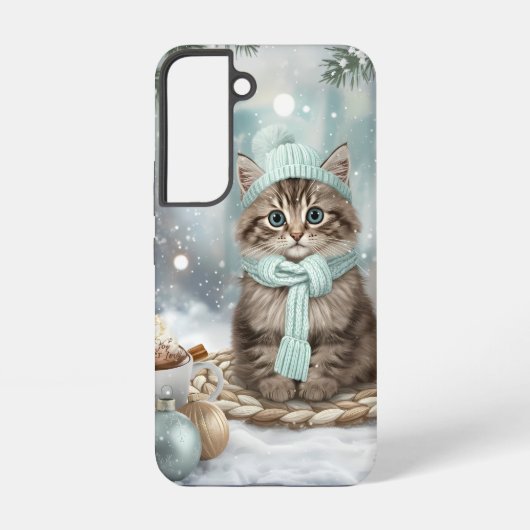 Kawaii Winter Cat Phone Case | Samsung Version  Samsung Galaxy Hoesje (Achterkant)
