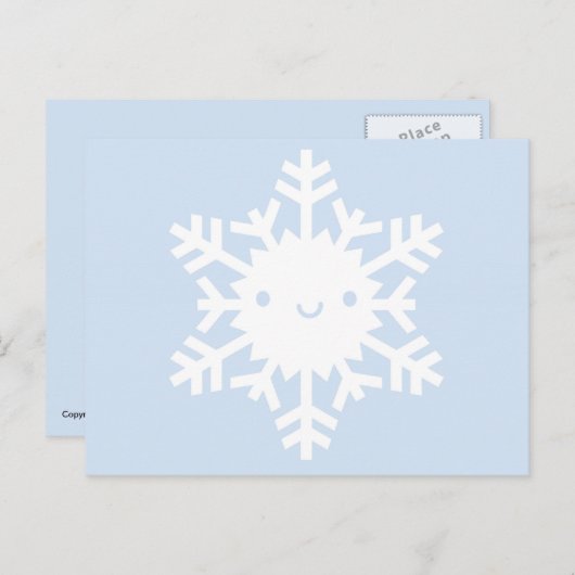 Kawaii Winter Snowflake Briefkaart (Voorkant / Achterkant)