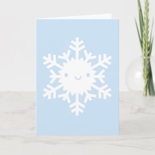 Kawaii Winter Snowflake Feestdagen Kaart (Voorkant)