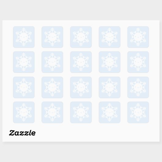 Kawaii Winter Snowflake Vierkante Sticker (Vel)