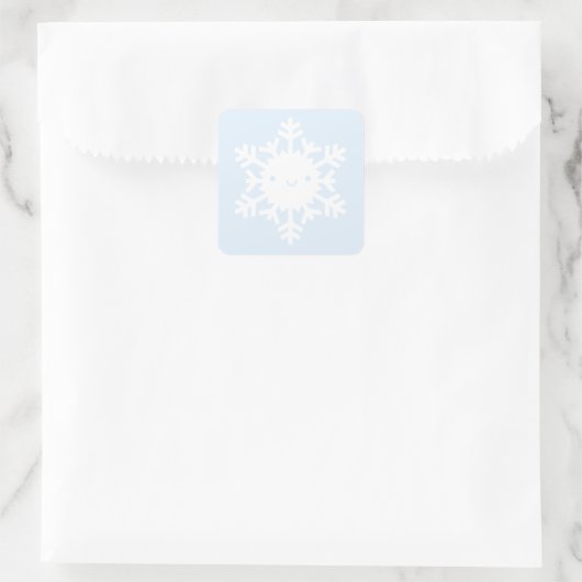 Kawaii Winter Snowflake Vierkante Sticker (Tas)