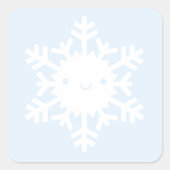 Kawaii Winter Snowflake Vierkante Sticker (Voorkant)