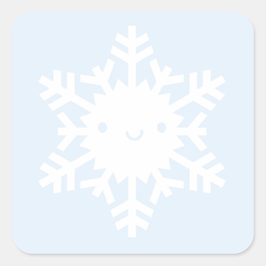 Kawaii Winter Snowflake Vierkante Sticker (Voorkant)