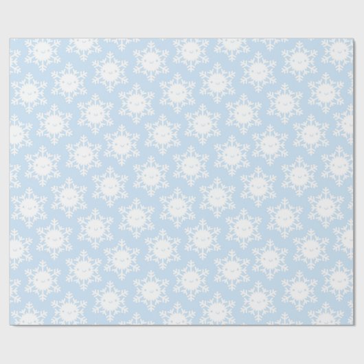 Kawaii Winter Snowflakes Cadeaupapier (Vlak)