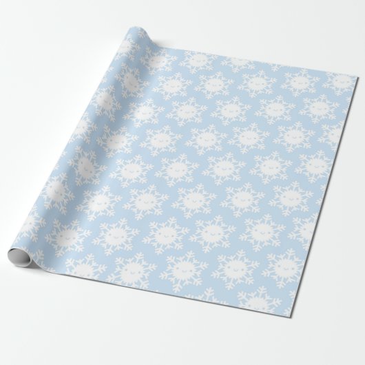 Kawaii Winter Snowflakes Cadeaupapier (Uitgerold)