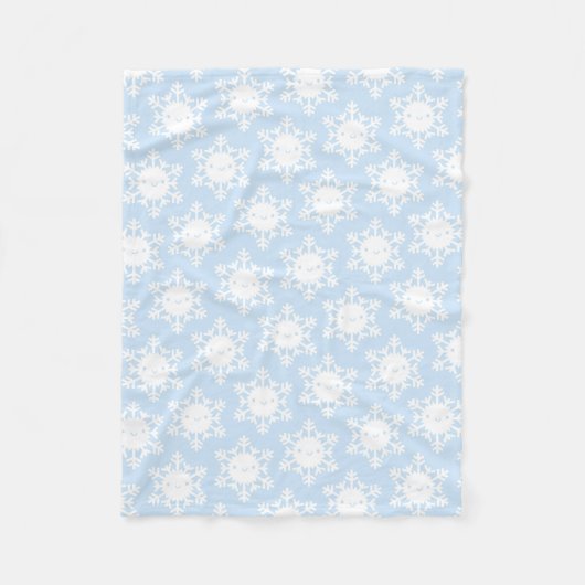 Kawaii Winter Snowflakes Fleece Deken (Voorkant)