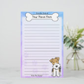 Kawaii Wire Fox Terrier Stationery Briefpapier (Staand voorkant)