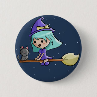 Kawaii Witch Badge Ronde Button 5,7 Cm