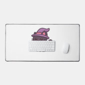 Kawaii Witch Cat in Paarse Petten Classic T-shirt Bureaumat (Keyboard & Muis)
