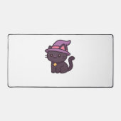 Kawaii Witch Cat in Paarse Petten Classic T-shirt Bureaumat (Voorkant)