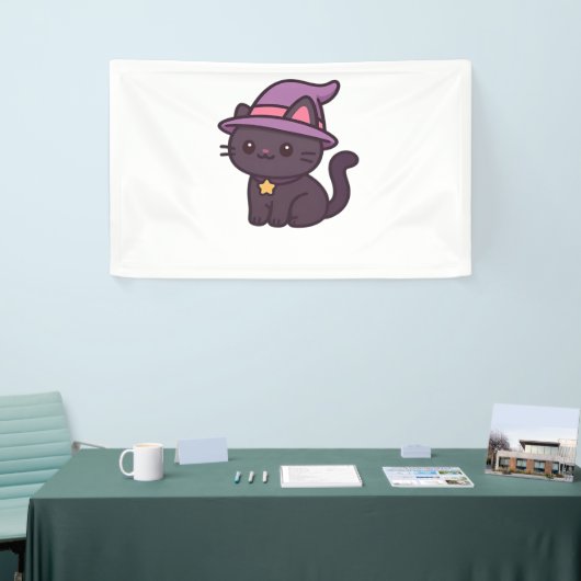 Kawaii Witch Cat in Paarse Petten Classic T-shirt Spandoek (Beurs)