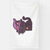 Kawaii Witch Cat in Paarse Petten Classic T-shirt Spandoek (Verticaal)