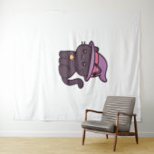 Kawaii Witch Cat in Paarse Petten Classic T-shirt Wandkleed (In Situ (horizontaal))