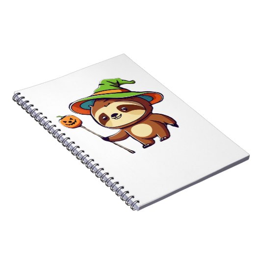 kawaii witch sloth Classic T-Shirt Notitieboek (Rechterzijde)