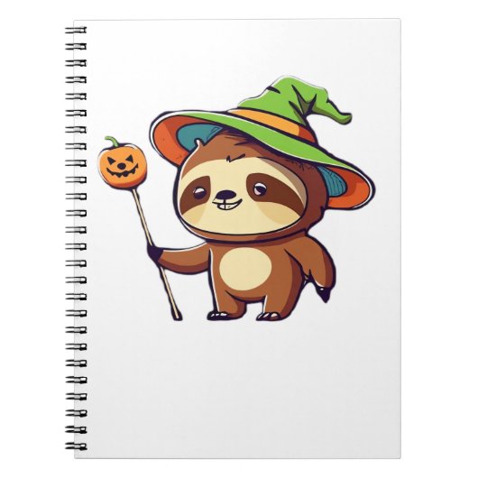 kawaii witch sloth Classic T-Shirt Notitieboek (Voorkant)