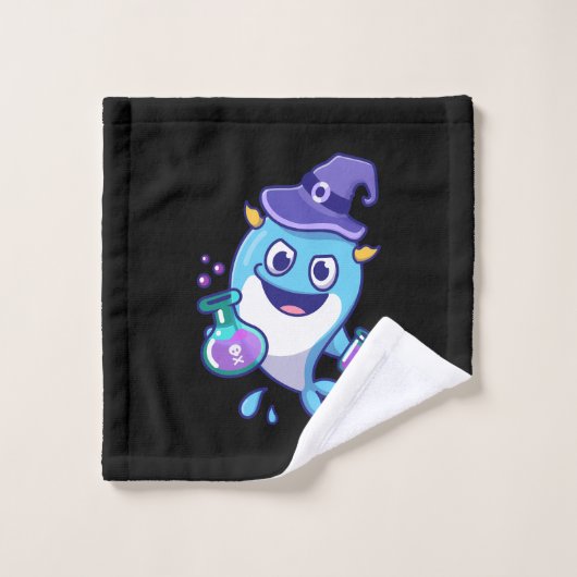 Kawaii Wizard Whale Potion Science Design Washandje (Wasdoekje)