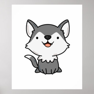 Kawaii Wolf Poster