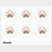 Kawaii Wolk Met Regenboog Sticker (Vel)