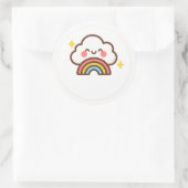 Kawaii Wolk Met Regenboog Sticker (Tas)