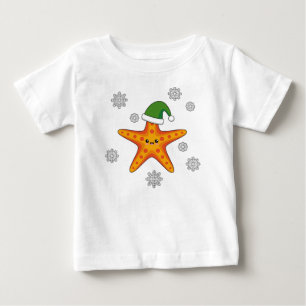 Kawaii Xmas Zeester op Blauw Buffel Patroon