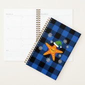 Kawaii Xmas Zeester op Blauw Buffel Patroon Planner (Display)
