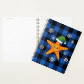 Kawaii Xmas Zeester op Blauw Buffel Patroon Planner (Display)