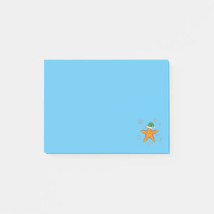 Kawaii Xmas Zeester op Blauw Buffel Patroon Post-it® Notes