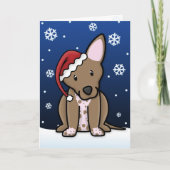 Kawaii Xoloitzcuintli Christmas Kaart (Voorkant)