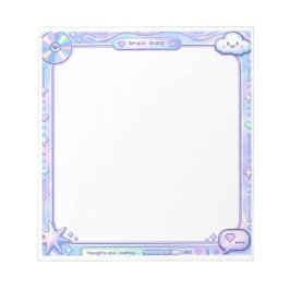 Kawaii Y2K Cyber Pastel Brain Dump Notepad Design Notitieblok