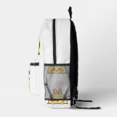 Kawaii Yellow Bunny Backpack - Cute School Bedrukte Rugzak (Rechts)