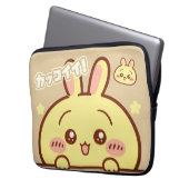 Kawaii Yellow Bunny Laptop Sleeve (Voorkant Links)