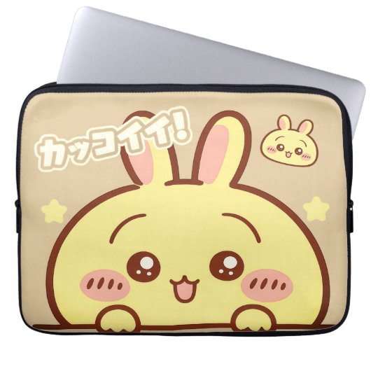 Kawaii Yellow Bunny Laptop Sleeve (Voorkant)