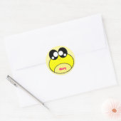 Kawaii Yellow Frog Schattige Ronde Sticker (Envelop)
