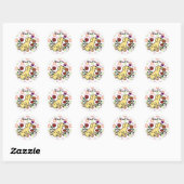 Kawaii Yellow Labrador Cartoon Floral Ronde Sticker (Vel)