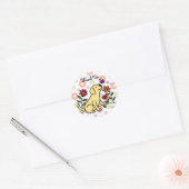 Kawaii Yellow Labrador Cartoon Floral Ronde Sticker (Envelop)