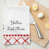 Kawaii Yellow Labrador Cartoon Theedoek (Quarter Fold)