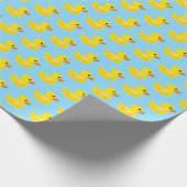 Kawaii Yellow Rubber Duck Pattern Cadeaupapier (Hoek)