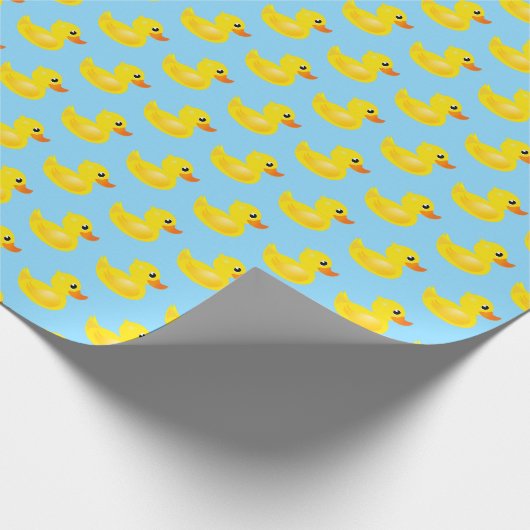 Kawaii Yellow Rubber Duck Pattern Cadeaupapier (Hoek)