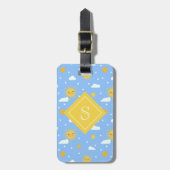 Kawaii Yellow Suns en Cloud Pattern Bagagelabel (Voorkant verticaal)