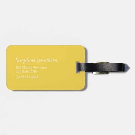 Kawaii Yellow Suns en Cloud Pattern Bagagelabel (Achterkant horizontaal)