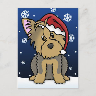 Kawaii Yorkie Christmas Briefkaart