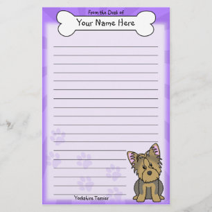 Kawaii Yorkshire Terrier Stationery Briefpapier