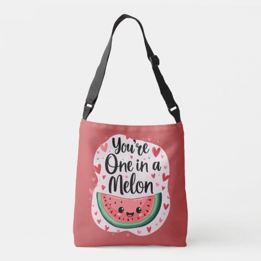 Kawaii "You're One in a Melon" Schattigee watermel Crossbody Tas (Achterkant)
