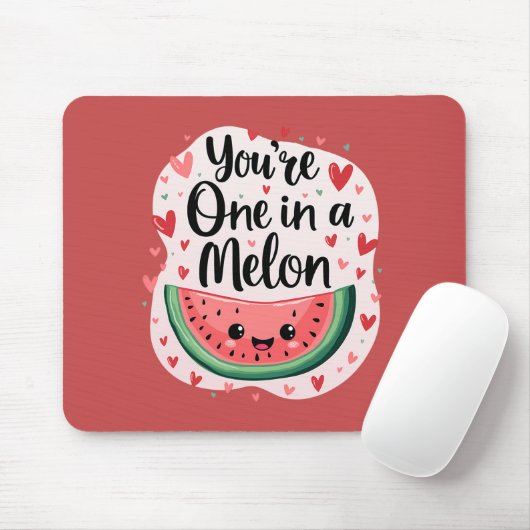 Kawaii "You're One in a Melon" Schattigee watermel Muismat (Met muis)