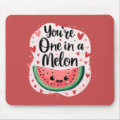 Kawaii "You're One in a Melon" Schattigee watermel Muismat (Voorkant)